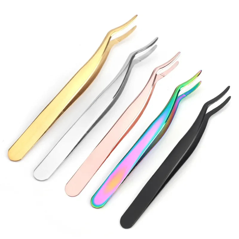 Stainless Steel False Eyelash Tweezers | Precision Lash Tool Eyelash Tweezers QXL