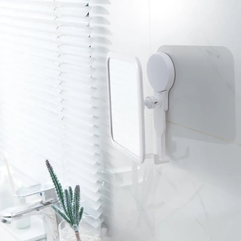 360° Swivel Wall-Mount Shaving Mirror with Razor Holder Bathroom Shaving Mirror QXL
