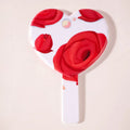 Flower Love Compact Handheld Makeup Mirror | Portable 12.5×18cm Compact Makeup Mirror QXL National Colors Hea