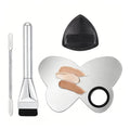 Stainless Steel Makeup Mixing Palette, Ring & Stick Set Makeup Mixing Palette QXL A10
