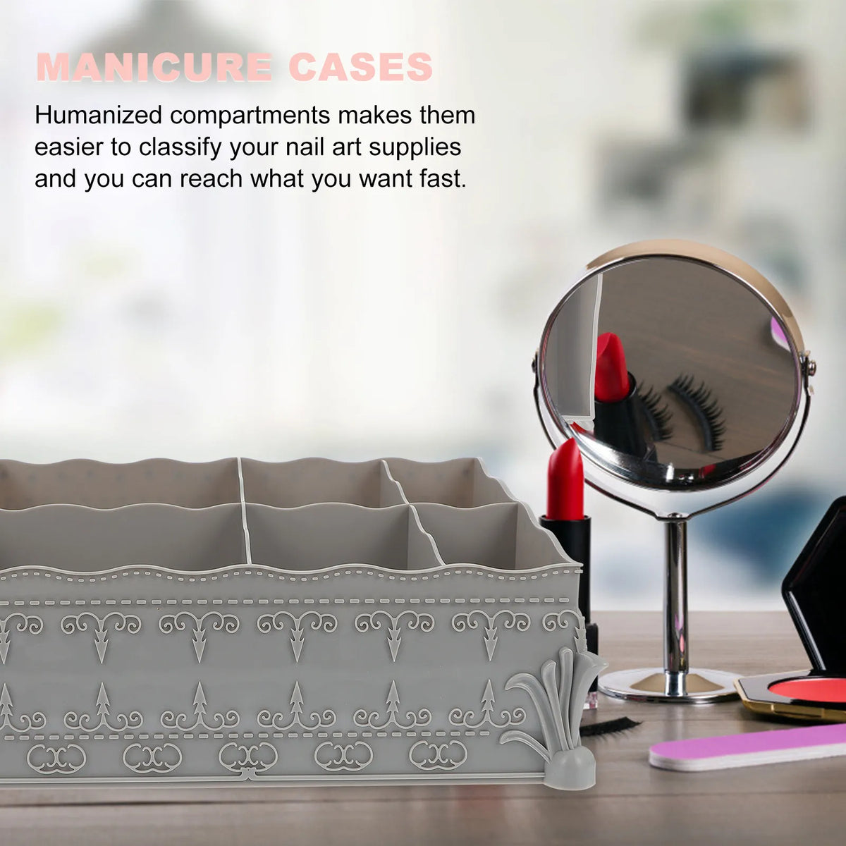 2-Pack Vintage Nail Art Storage Boxes | Desktop Organizer Nail Storage Organizer QXL