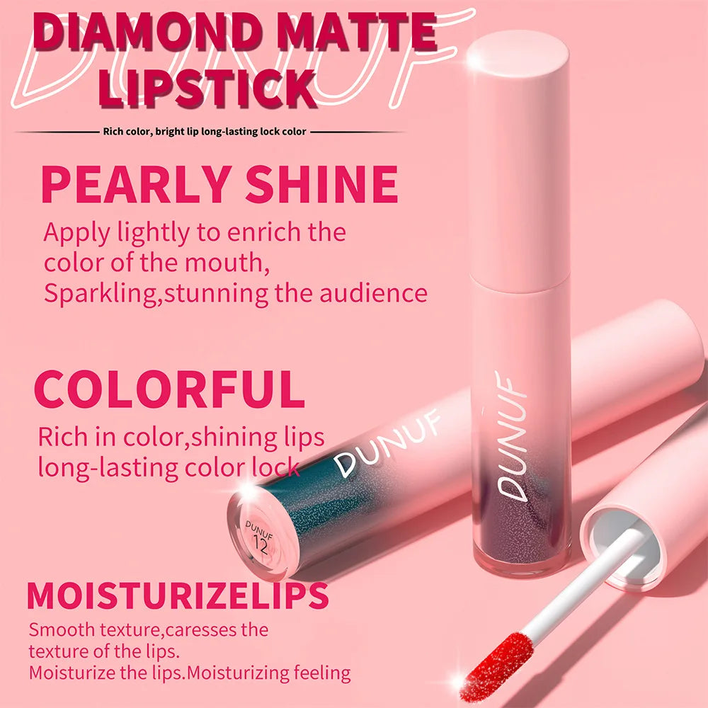 18-Color Flash Diamond Lip Gloss – Moisturizing & Long-Lasting Shimmer Lip Gloss QXL