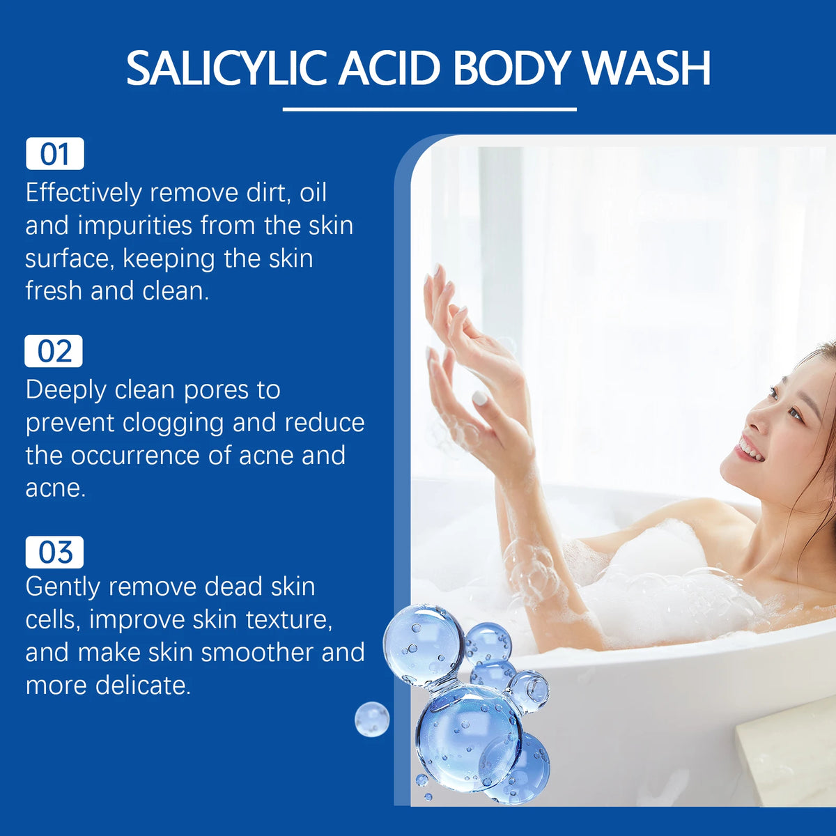 OceAura Salicylic Acid Body Wash 100ml | Exfoliating Shower Gel Exfoliating Body Wash QXL