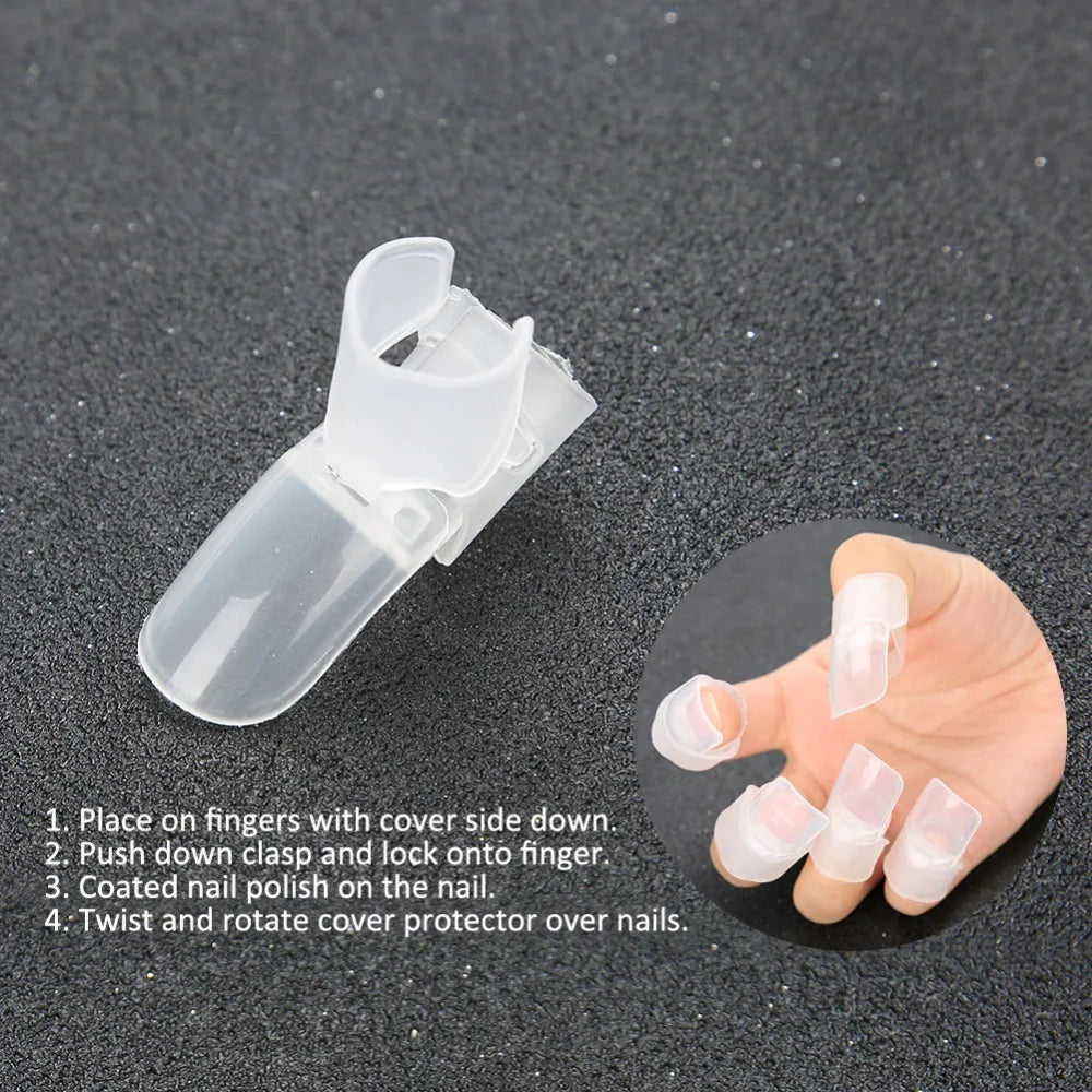 10-Pack Nail Polish Shields | Flexible Finger Nail Protector Tips Nail Polish Shields QXL