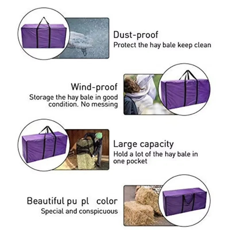 Extra-Large Waterproof Zippered Hay Bale Storage Carrying Bag Hay Bale Storage Bag QXL