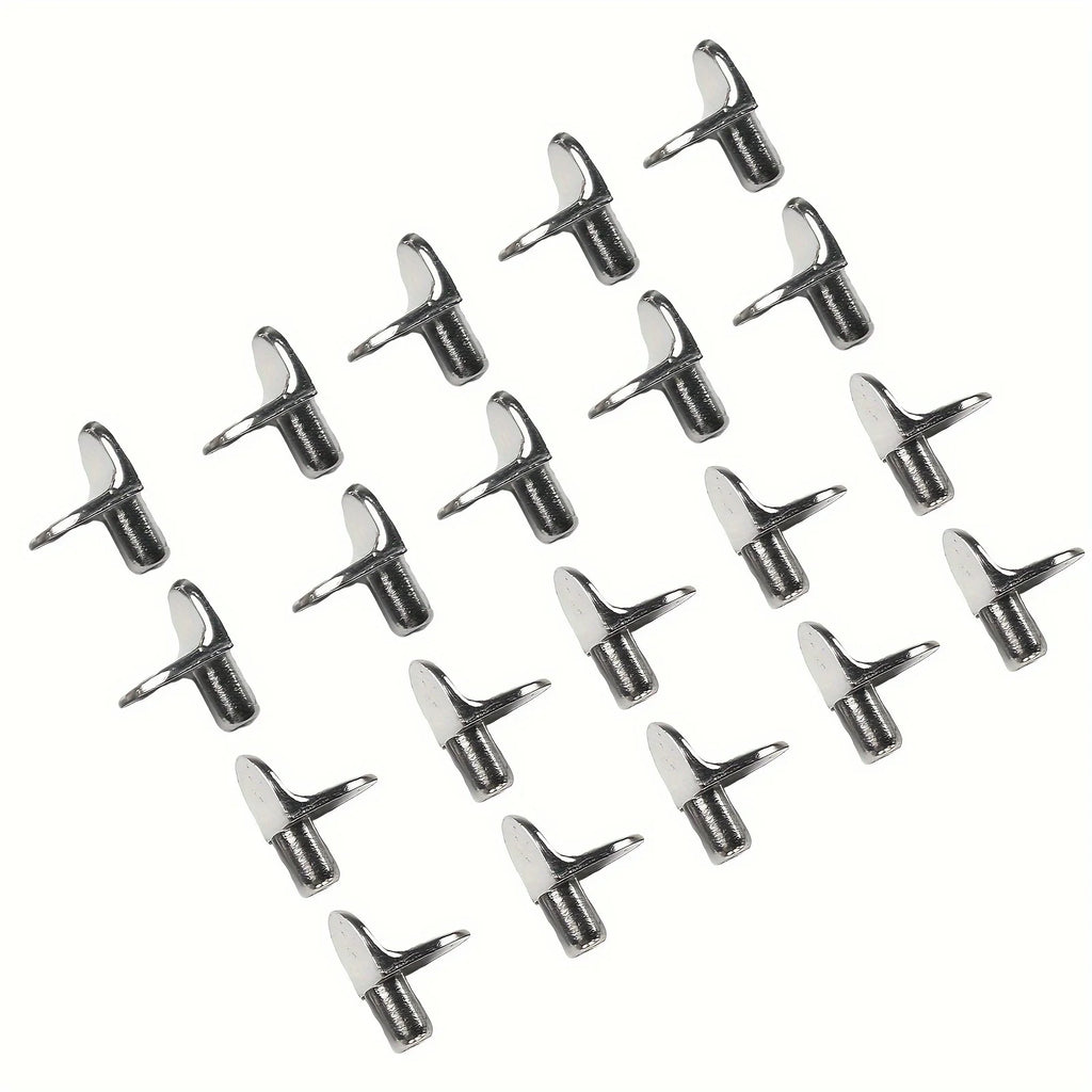 20-Pack L-Shaped Shelf Support Pegs | Metal Cabinet Pins Silver Shelf Support Pegs QXL 20pcs