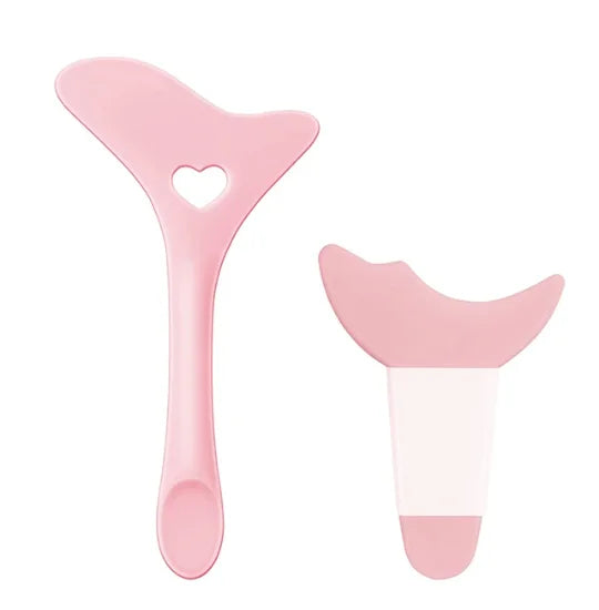 2-Pc Winged Eyeliner Stencil & Mascara Shield | Silicone Set Eyeliner Stencil Set QXL Pink