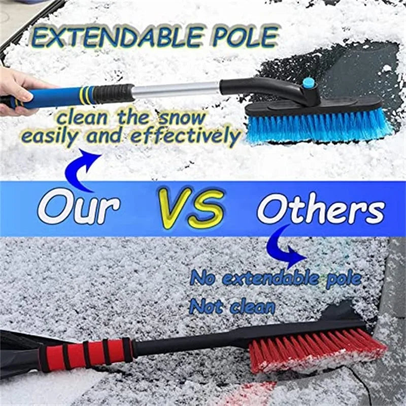 3-in-1 Extendable Car Snow Brush & Ice Scraper – Foam Grip Car Snow Brush QXL