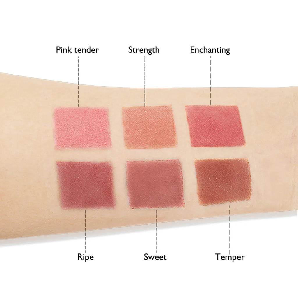 6-Color Matte Blush Palette | High Pigment Long-Lasting Blush Palette QXL