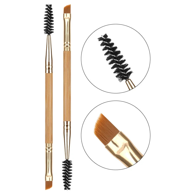 Double-Ended Eyebrow & Eyelash Brush | Angled Spoolie Eyebrow & Lash Brush QXL