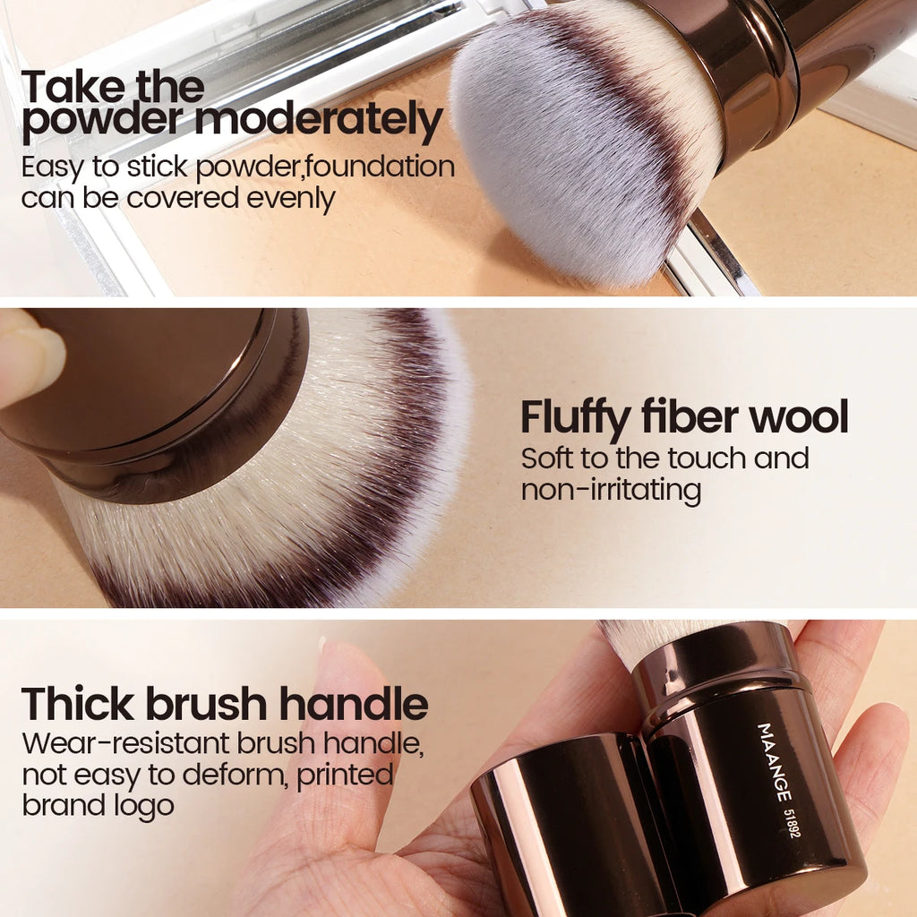 MAANGE Retractable Kabuki Brush – Blush, Powder & Contour Kabuki Makeup Brush QXL
