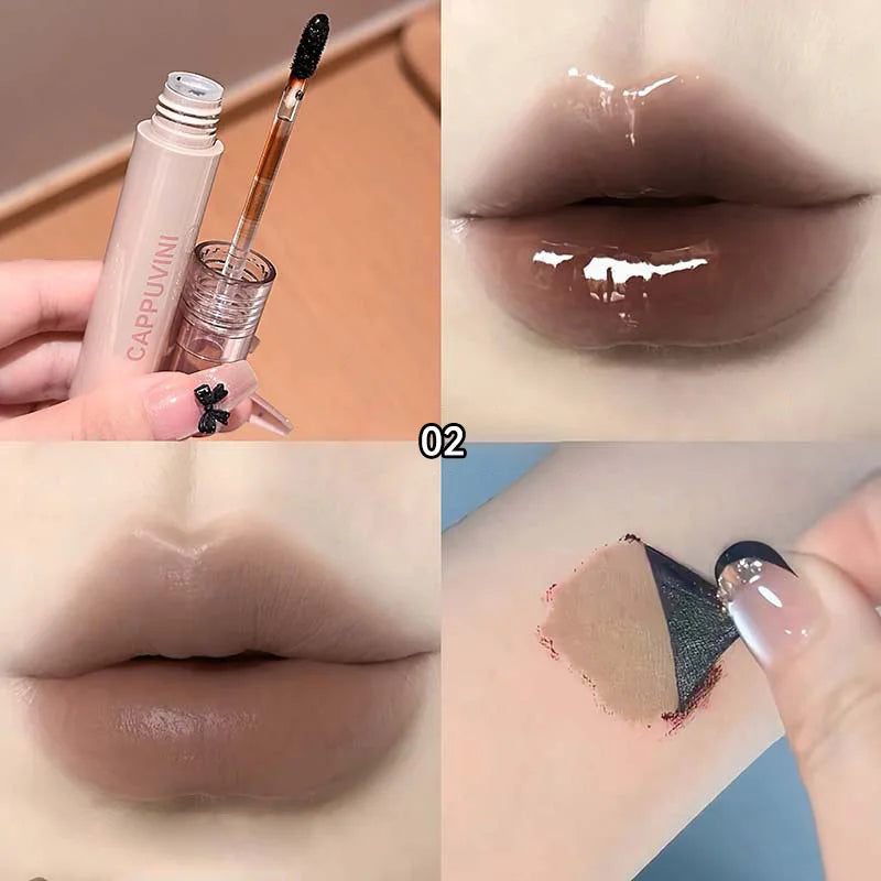 Cappuvini Natural Tear Lip Glaze | Moisturizing Long-Lasting Lip Gloss QXL 02