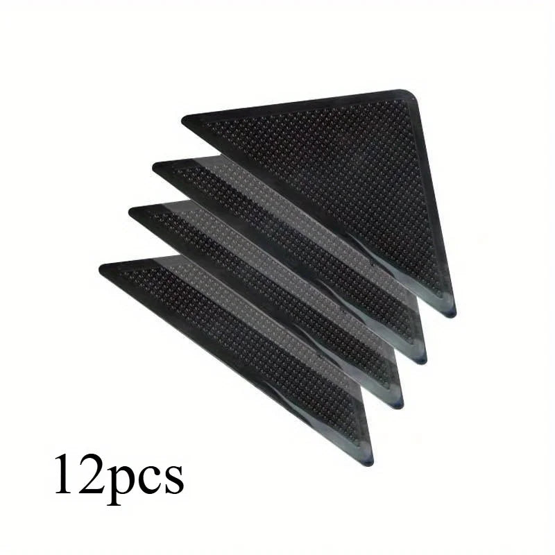 Silicone Rug Grippers | Anti-Slip Carpet Tape & Corner Holders Rug Gripper Tape QXL 12pcs