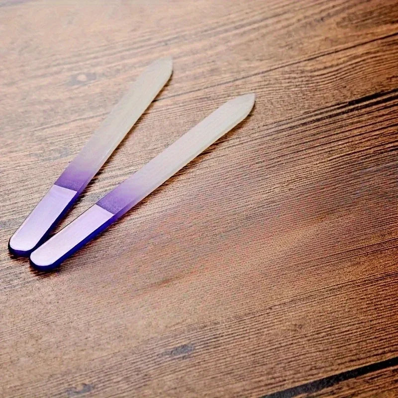 Crystal Glass Nail File Set | Manicure & Pedicure Tool 1–6 Pcs Glass Nail File QXL Purple 2pcs