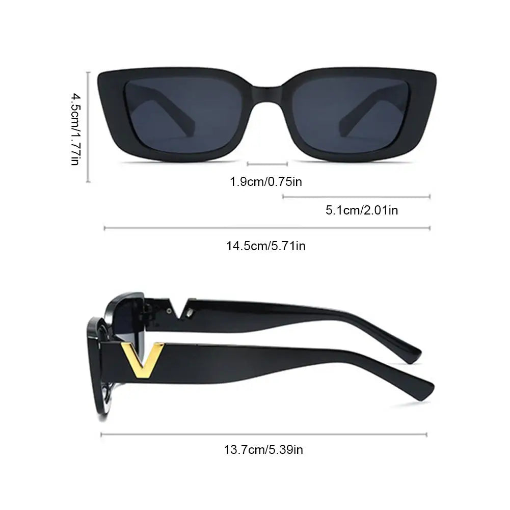 Retro Rectangle Sunglasses UV400 | Vintage Square Shades Unisex Fashion Sunglasses QXL