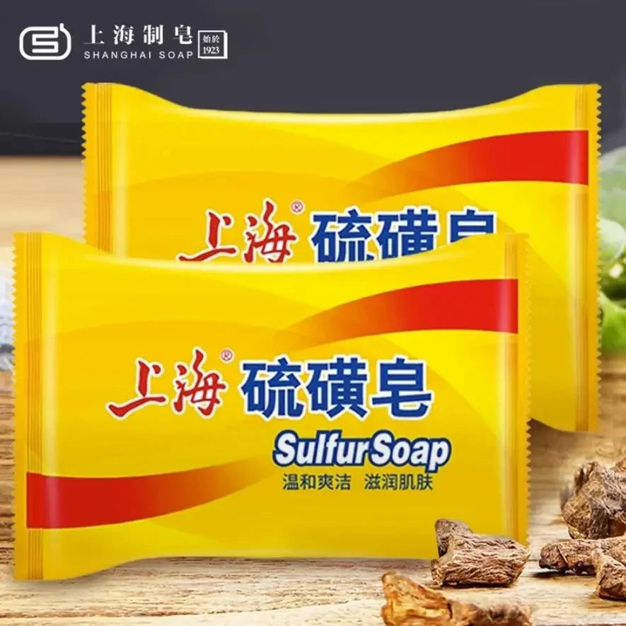 5-Pack Shanghai Sulfur Soap | Deep Cleansing Face & Body Bar Cleansing Soap Bar QXL