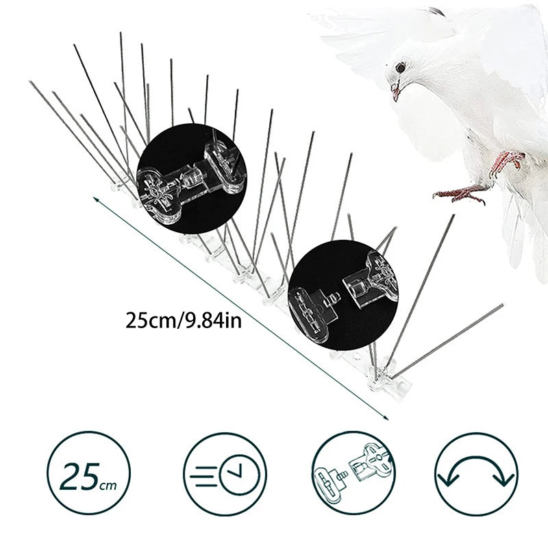 25cm Stainless Steel Bird Spikes | Pigeon Deterrent Kit Bird Spike Deterrent QXL