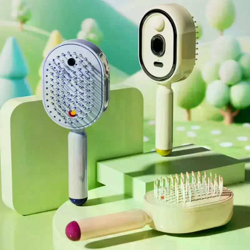 Self-Cleaning Scalp Massage Detangling Hairbrush | YOVIP Scalp Massage Hairbrush QXL