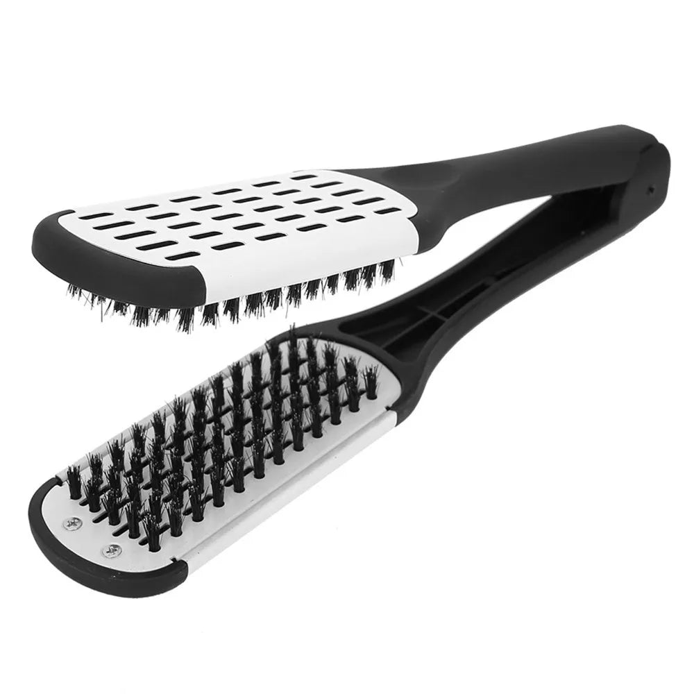 Anti-Static V-Shaped Double-Sided Hair Straightening Clamp Comb Hair Straightening Comb QXL A