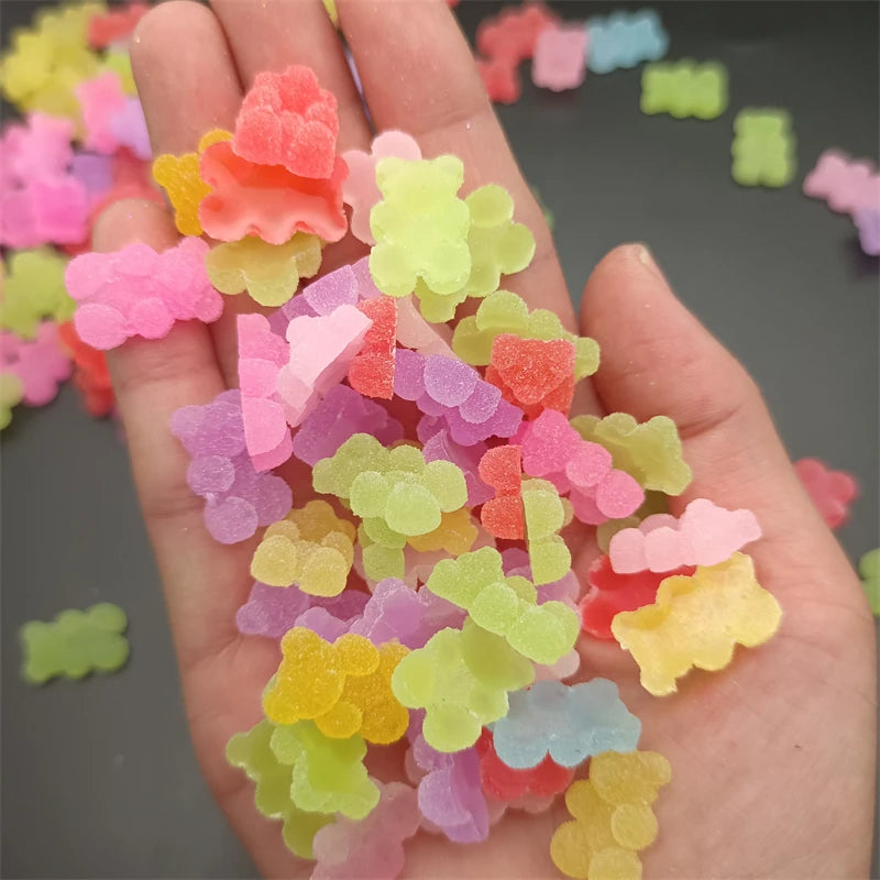 10-Pack 3D Gummy Bear Nail Charms | Kawaii Resin Decorations 3D Nail Charms QXL 10pcs Mixed