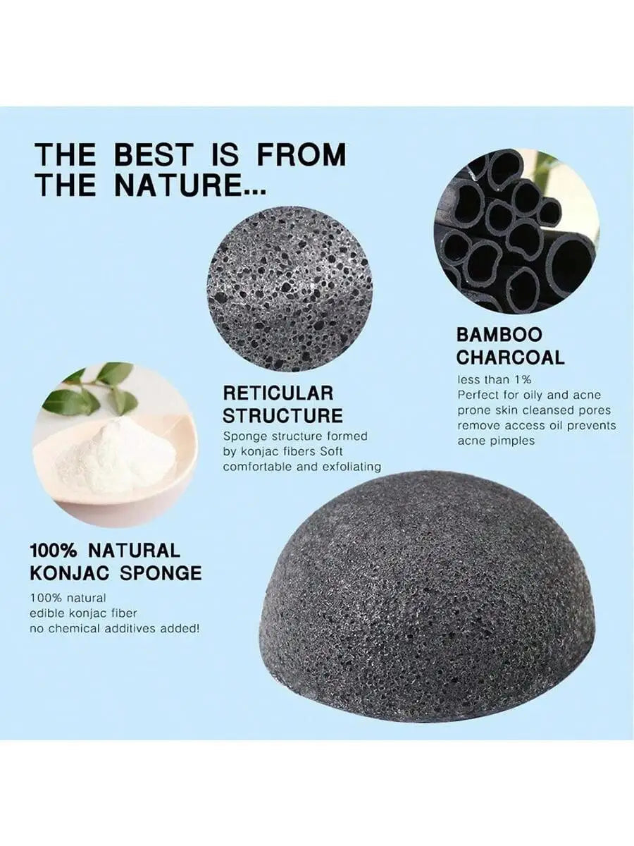 Natural Konjac Facial Sponge – Deep Cleansing & Exfoliating Facial Cleansing Sponge QXL