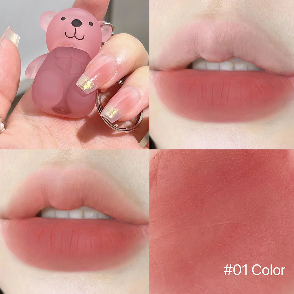 ART VALUE Cute Bear Matte Liquid Lipstick Keychain | 6 Shades Matte Liquid Lipstick QXL 01