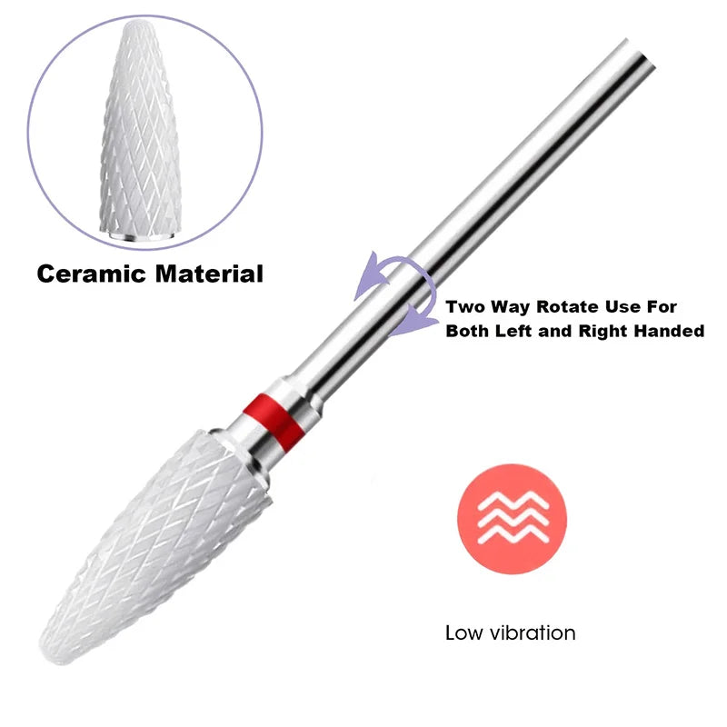 FUMOSIK Ceramic Nail Drill Bits | 2/4-Pc Manicure Set Ceramic Nail Drill Bits QXL