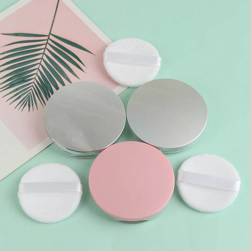 Refillable Loose Powder Compact Jar with Puff & Mirror | 3g Powder Compact Jar QXL