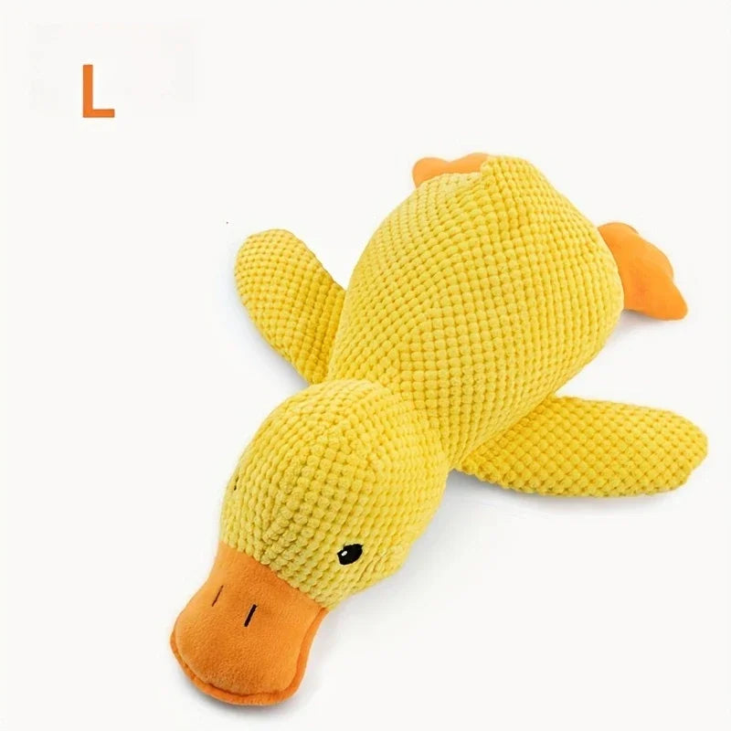 Yellow Duck Dog Calming Plush Squeaky Toy | Indoor Dogs Plush Dog Toy QXL L