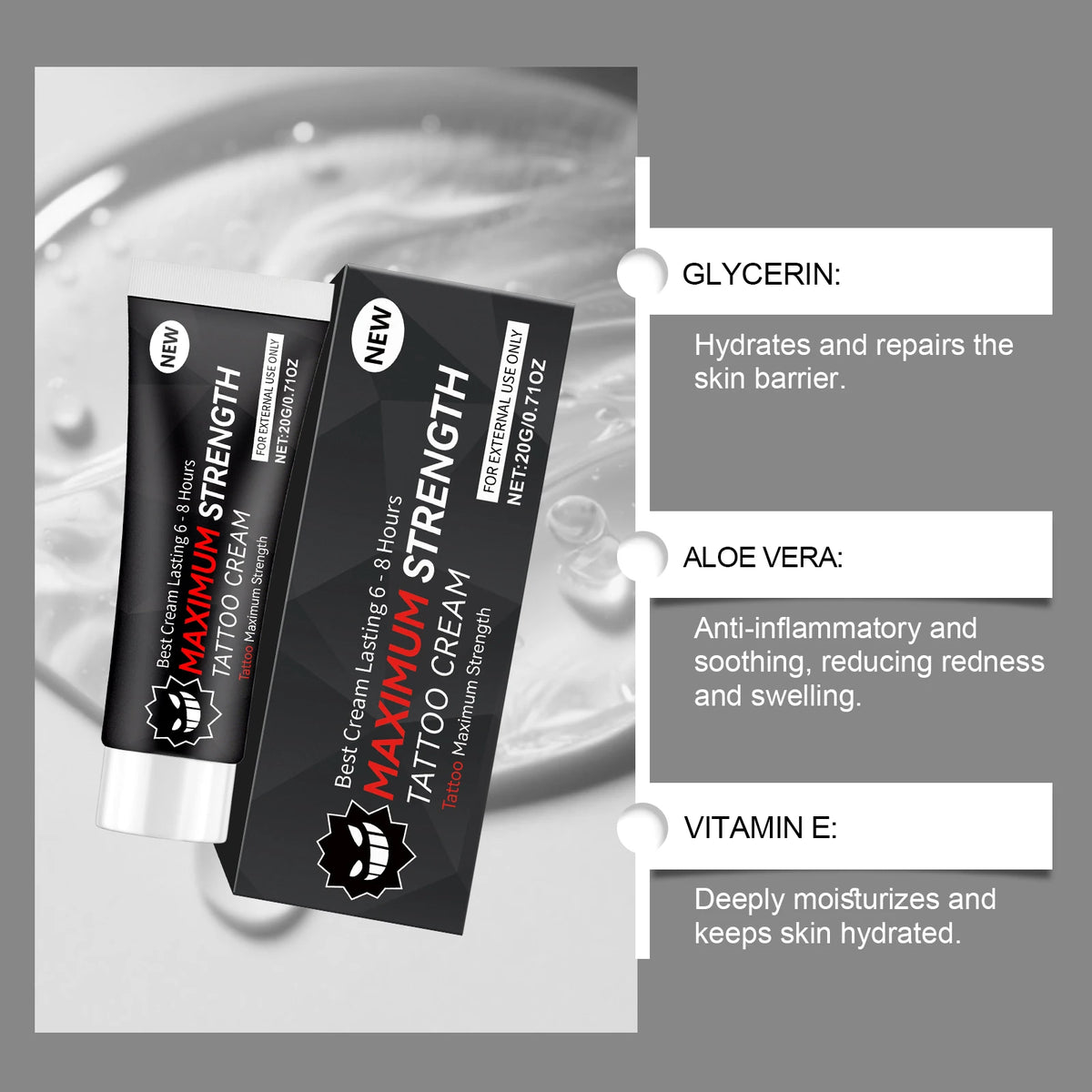 Tattoo Care Gel Balm – Moisturizing Ink Protection & Vibrancy Tattoo Care Balm QXL