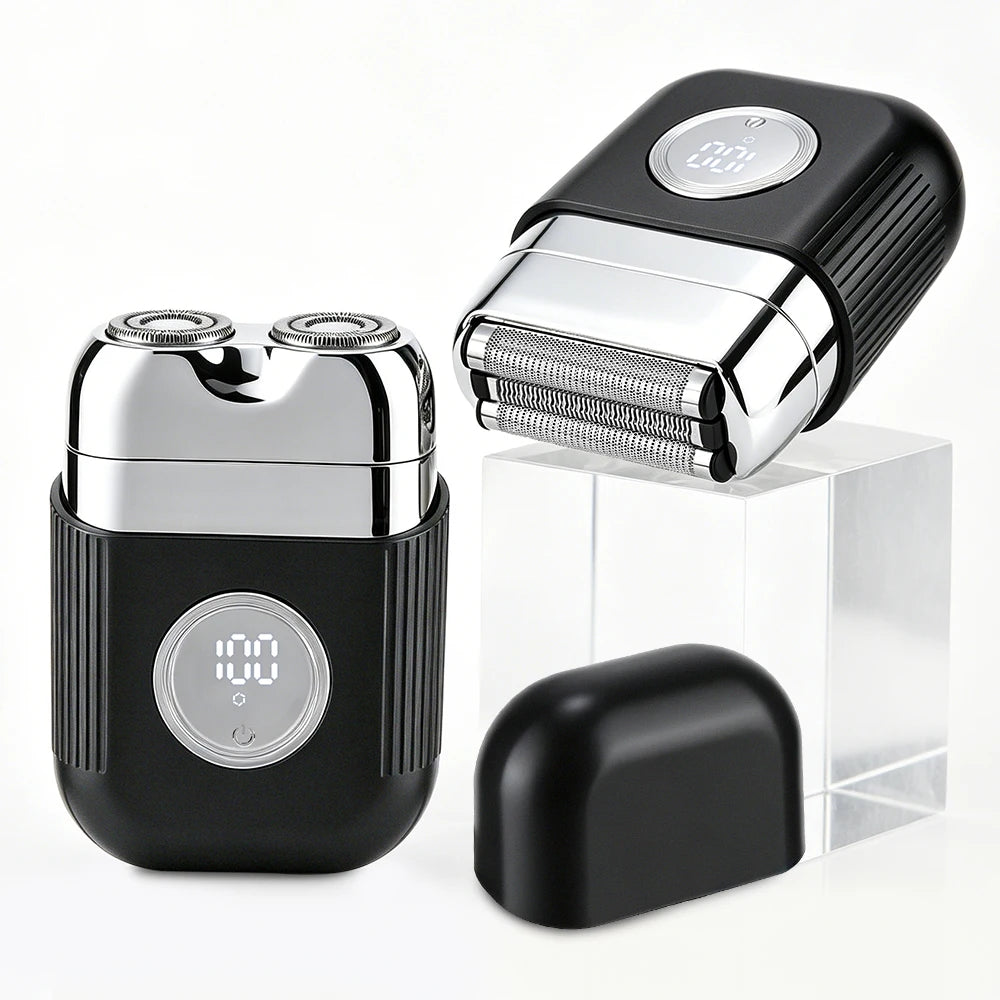 AFDEAL Mini Electric Foil Shaver for Men | Wet/Dry Razor Electric Foil Shaver QXL black