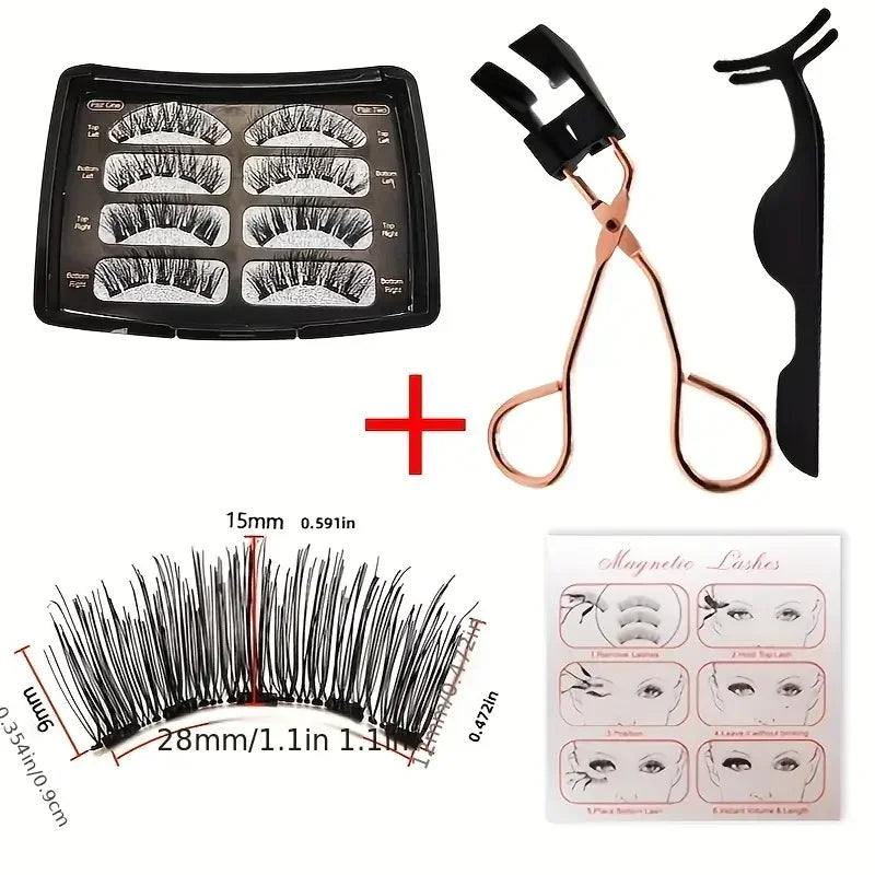 VERONNI Magnetic False Eyelashes | No Glue Reusable Lash Set Magnetic False Lashes QXL