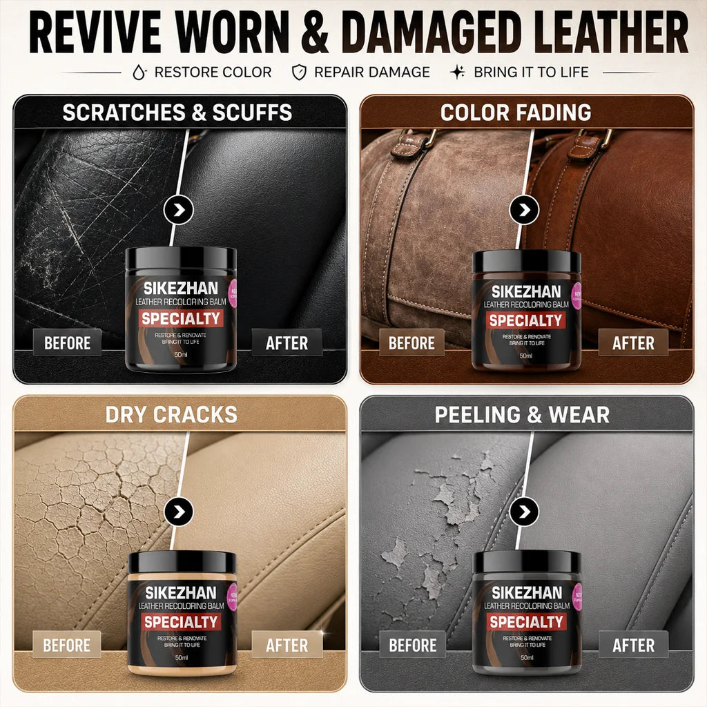 SIKEZHAN Leather Recoloring Balm 50ml | Restore Car Seats & More Leather Restoration Balm QXL