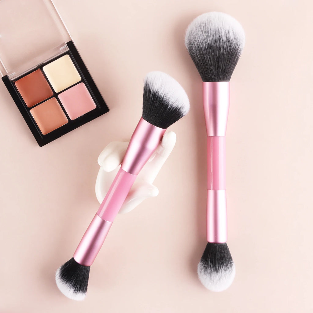 2-Pack Double-Ended Powder & Contour Makeup Brush Set Makeup Brush Set QXL
