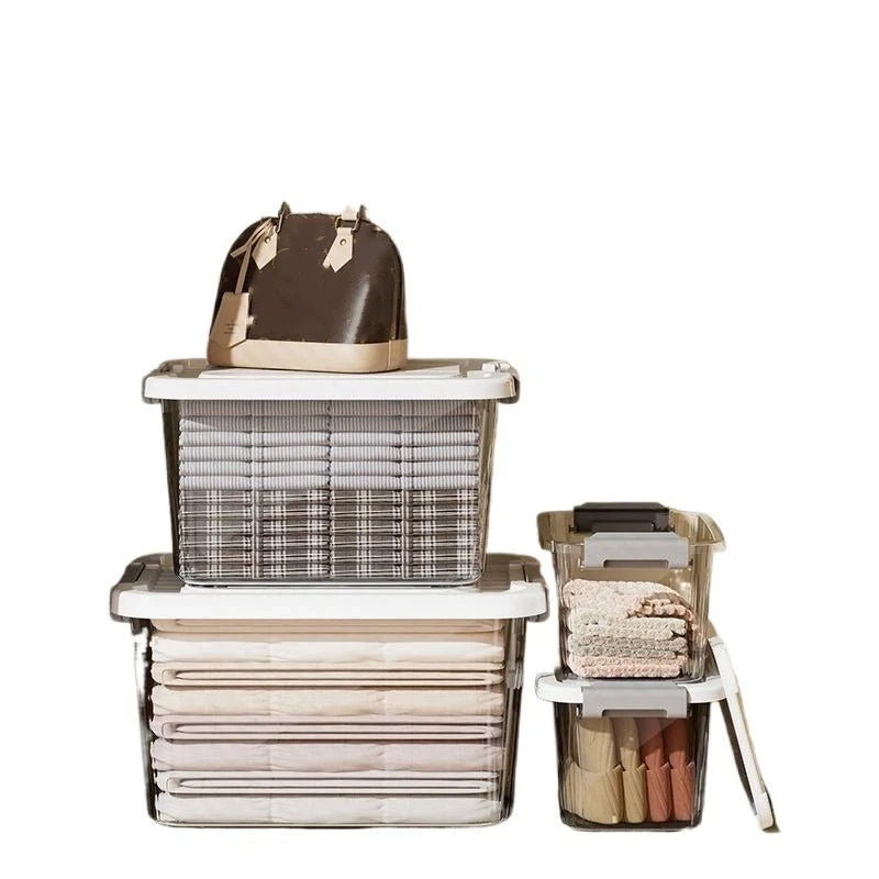 Transparent Plastic Storage Box with Lid | Multi-Size Organizer Plastic Storage Box QXL