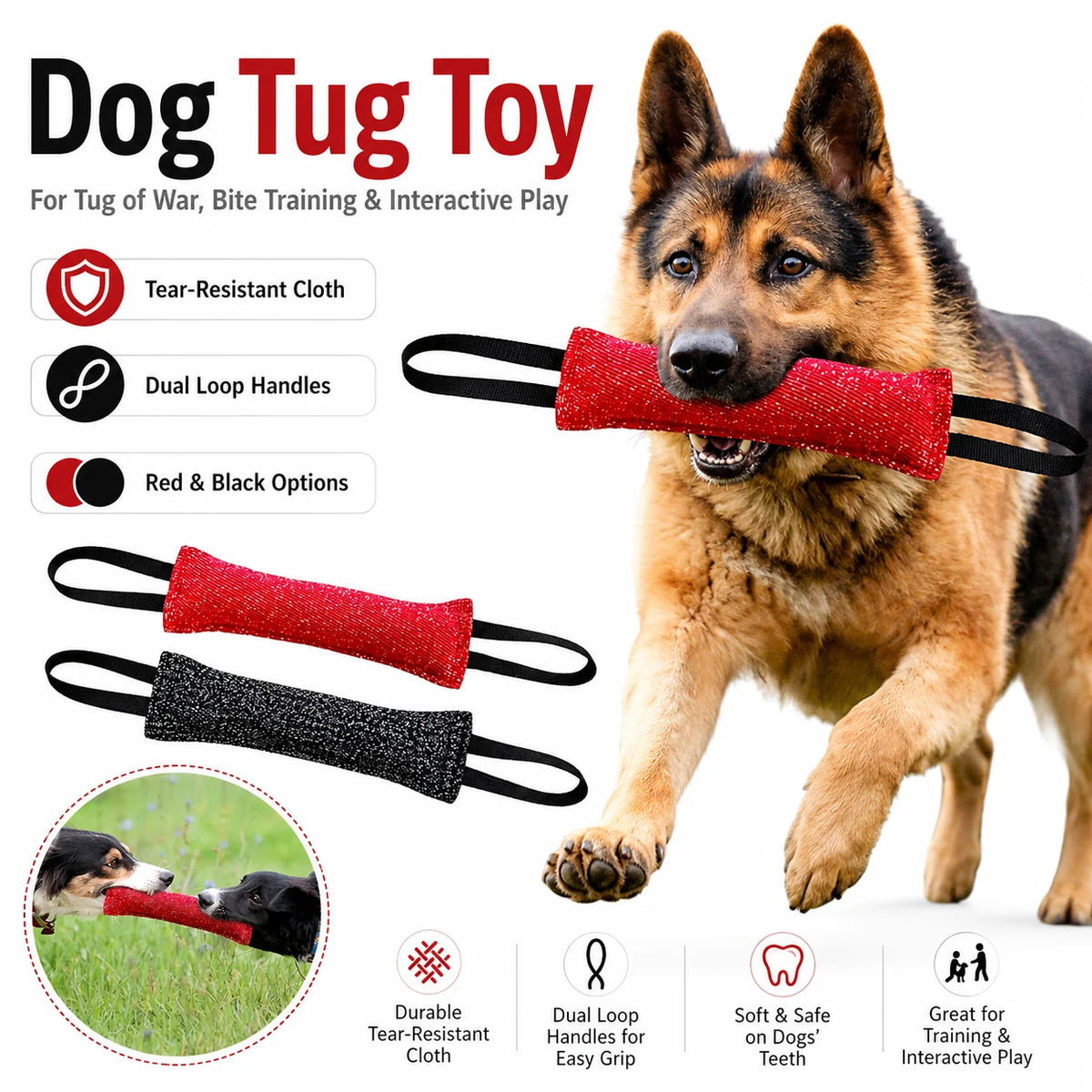 Interactive Dog Tug Toy | Bite Pillow for Training & Play Dog Tug Toy QXL