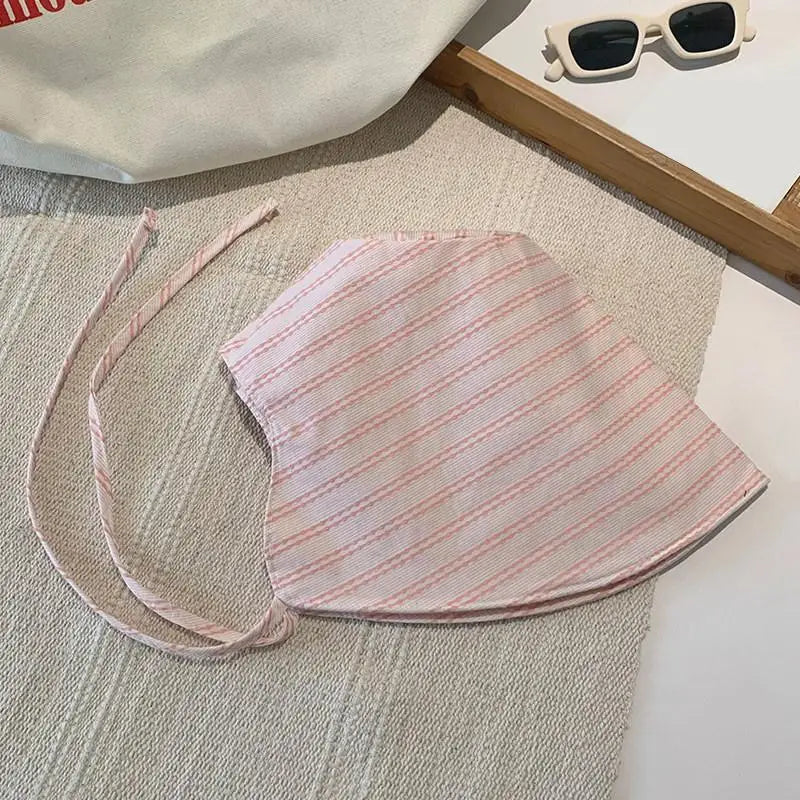 Women's Foldable Wide-Brim Striped Bucket Sun Hat | Panama Bucket Sun Hat QXL