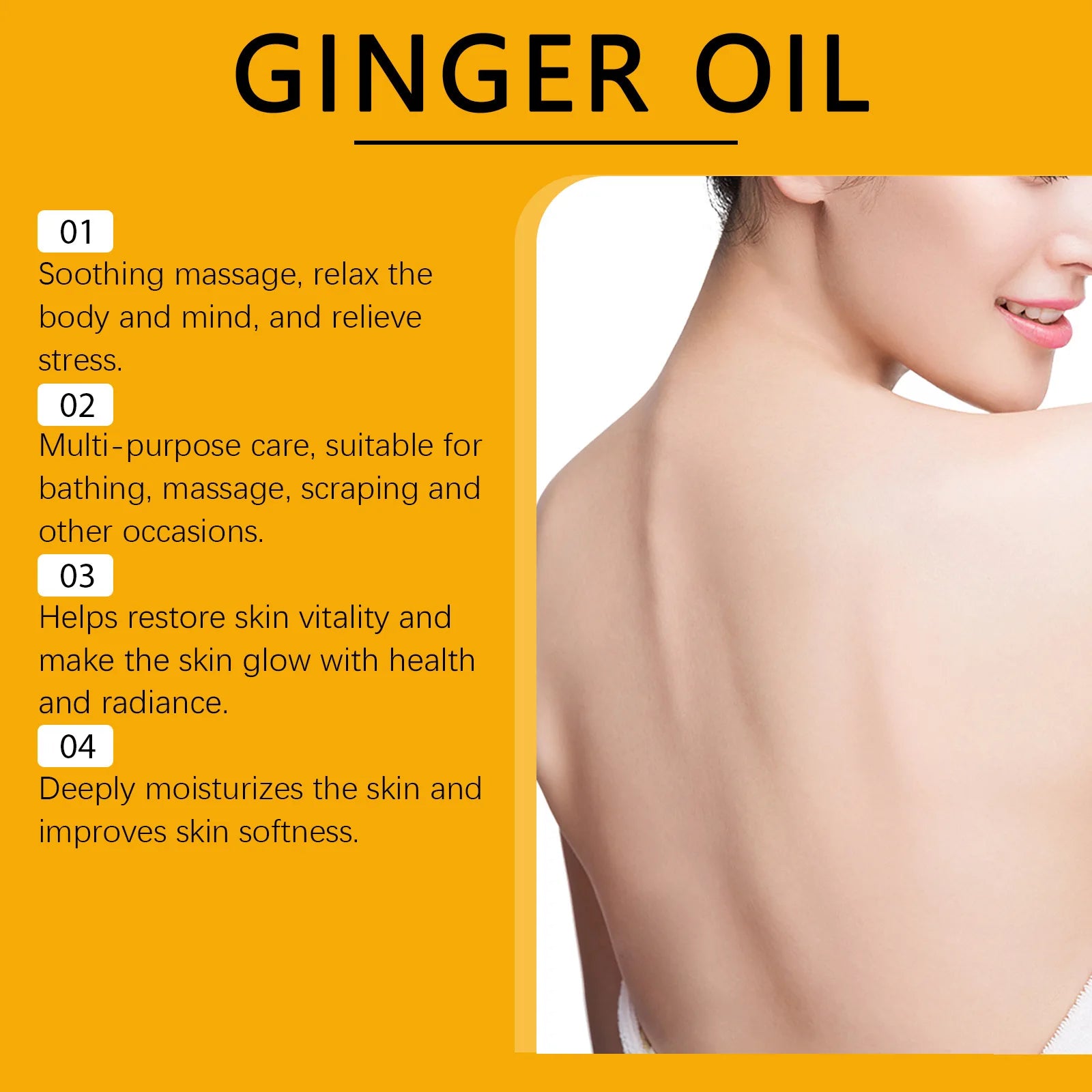Ginger Body Massage Essential Oil | Firms & Nourishes Skin Body Massage Oil QXL