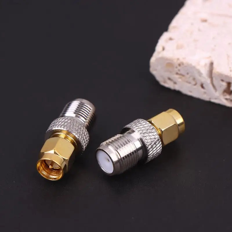 2-Pack SMA Male to F Female RF Coaxial Adapter | Gold Plated RF Coaxial Adapter QXL