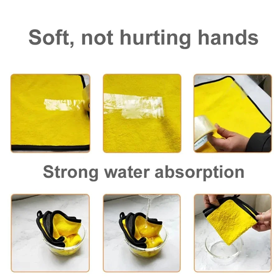 Microfiber Car Drying Towels 1/2/6-Pack | Double Layer Cloth Car Cleaning Towels QXL