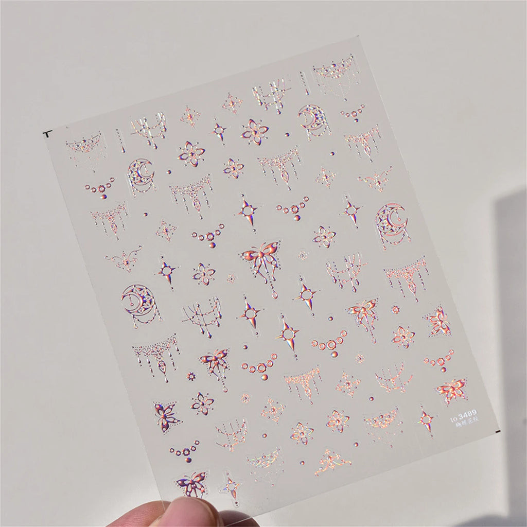 5D Bronzing Butterfly Nail Stickers | Japanese Manicure Decals Nail Art Stickers QXL