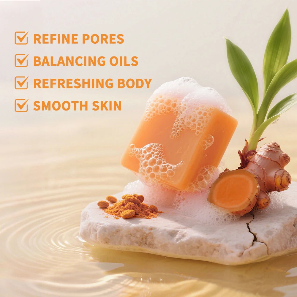 Turmeric Kojic Acid Soap Bar | Natural Exfoliating Skin Cleanser Natural Soap Bar QXL