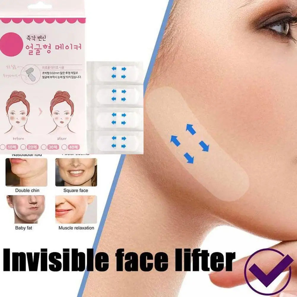 40-Pack Invisible Face Lift Tape | V-Shape Jawline Patches Face Lift Tape QXL