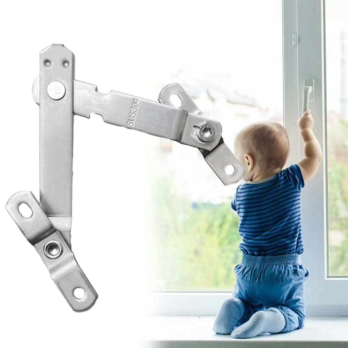 Stainless Steel Window Restrictor & Childproof Lock Window Safety Lock QXL