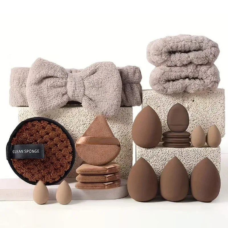 33-Piece Makeup Brush & Beauty Sponge Kit | Full Face Set