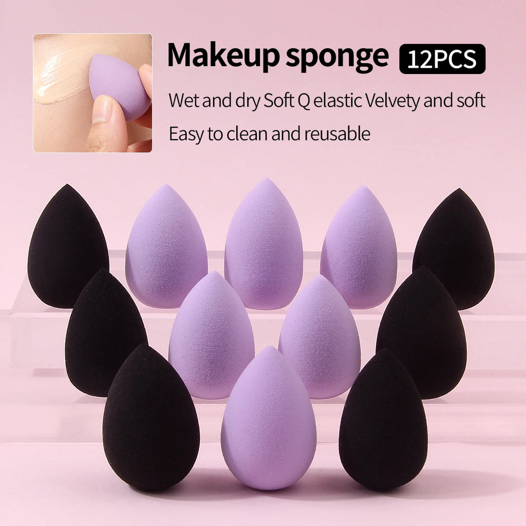 12-Pack Mini Teardrop Makeup Sponges – Foundation Blenders Makeup Blending Sponge QXL MULTICOLOR