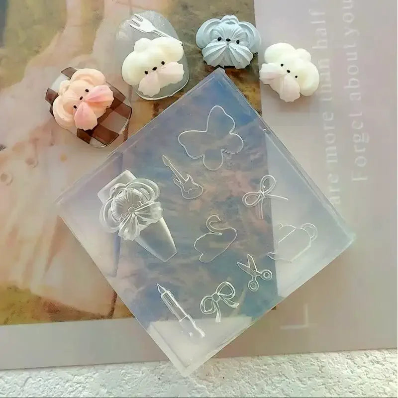 Y2K Silicone Nail Mold | Dolphin, Puppy & Bowknot Designs Silicone Nail Mold QXL