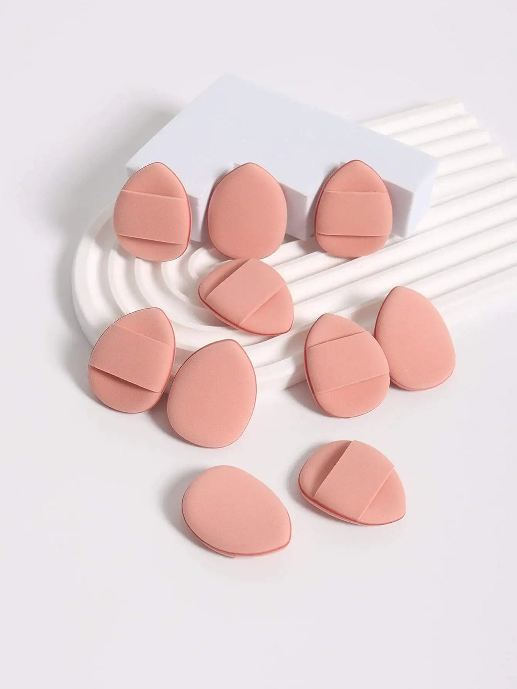 10-Pack Mini Finger Makeup Puffs | Air Cushion & Latex-Free Makeup Puff Set QXL
