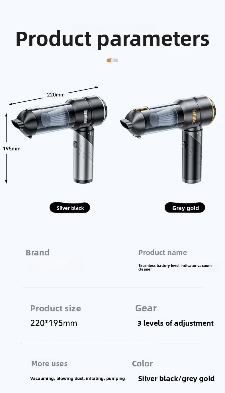 Cordless Handheld Car & Home Vacuum | Brushless Motor Handheld Vacuum Cleaner QXL