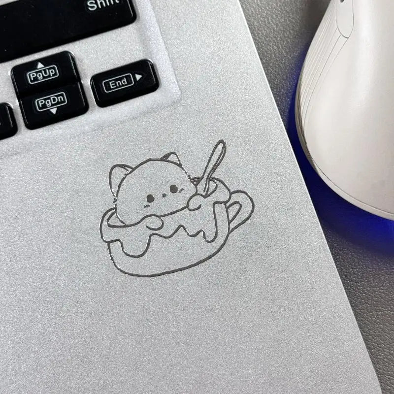 Waterproof 3D Metal Stickers | Girl & Cat Cartoon DIY Decor Decorative Stickers QXL